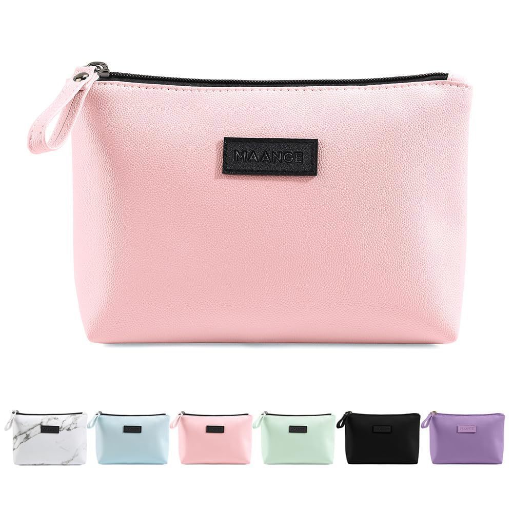 Small Makeup Bag For Purse Travel Makeup Bag With Zipper Pu Leather Makeup🤩